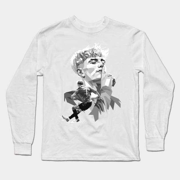 Alejandro Garnacho 7 in Grayscale Long Sleeve T-Shirt by RJWLTG